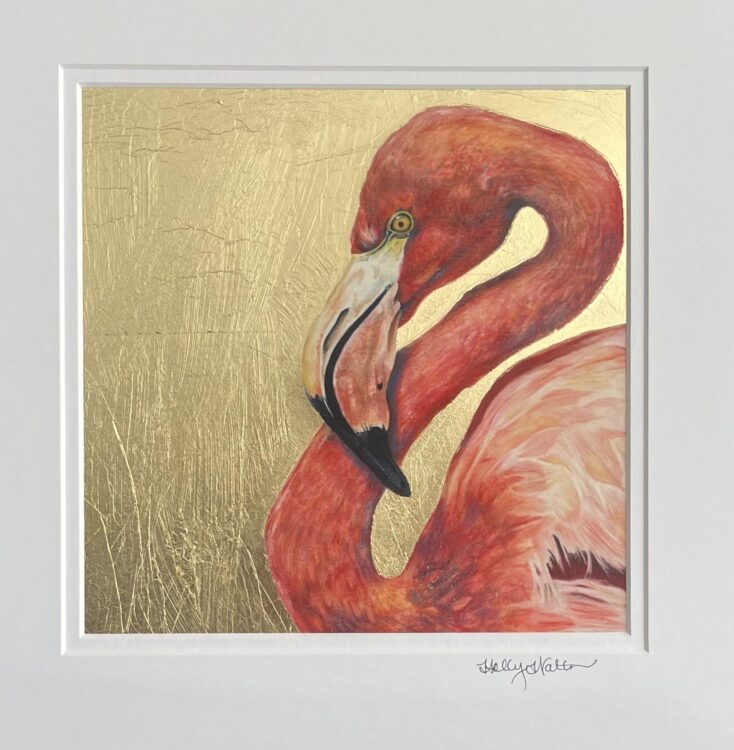 Holly Walter | Flamingo with Gold Leaf