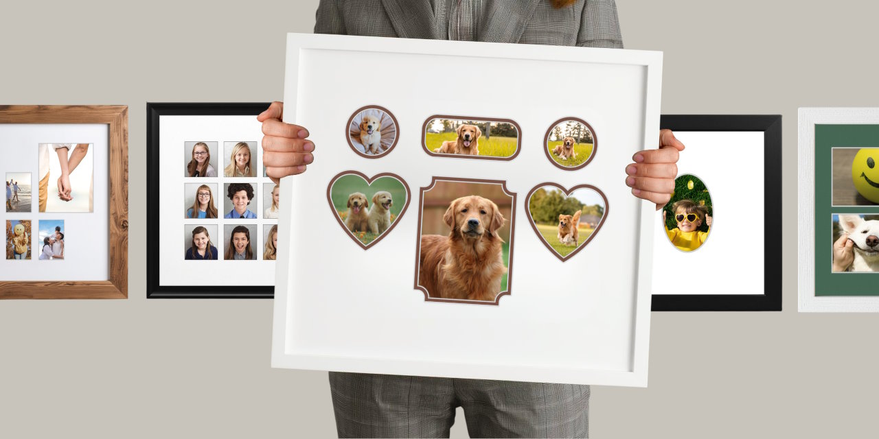 collage matboard and frames for photo collections